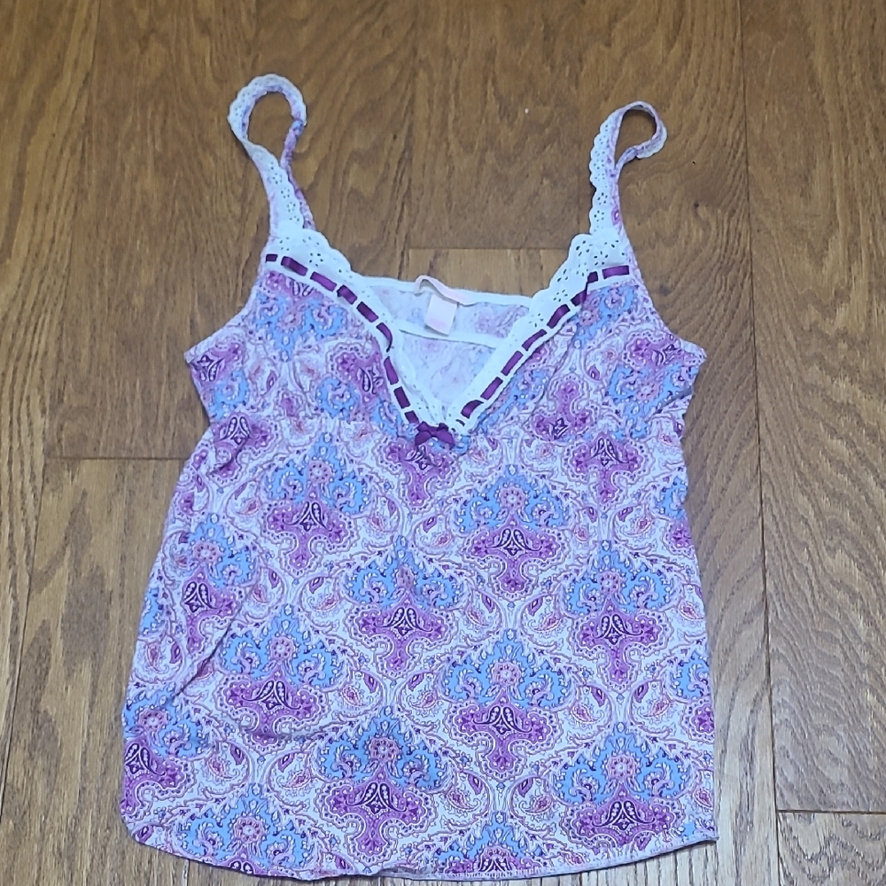 Victoria's Secret Purple and Paisley Tank Top Sz Large